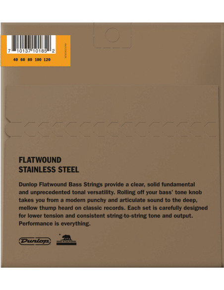 Bass 5 strings set Stainless steel flat wound 40-120 Short scale