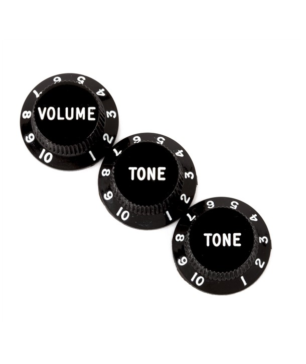 Boutons de réglage Fender Stratocaster noirs