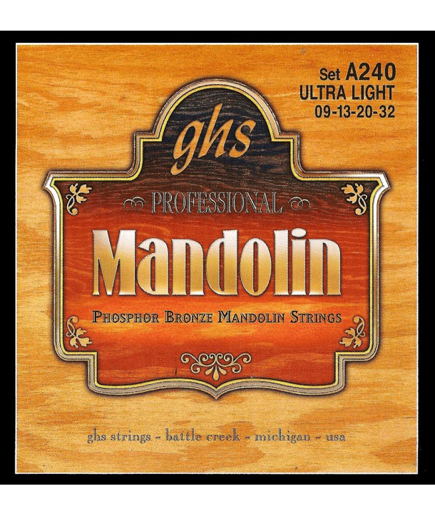 Jeu de cordes pour Mandoline Phosphore Bronze Ultra light
