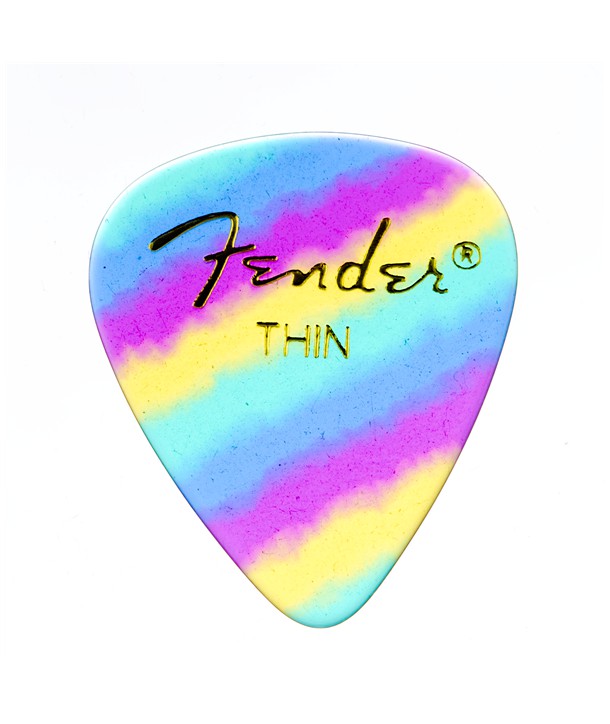 Lot de 12 médiators Fender 351 Shape rainbow Thin