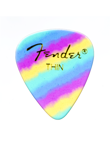 Lot de 12 médiators Fender 351 Shape rainbow Thin