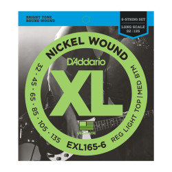 Jeu de 6 cordes basse XL filé rond nickel Custom light 32-135