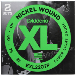 Pack 2 jeux de corde basse xl filé rond nickel super soft 40-95