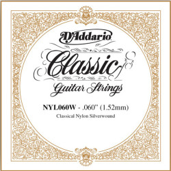 Corde à l'unité Classique Nylon plaqué argent 060