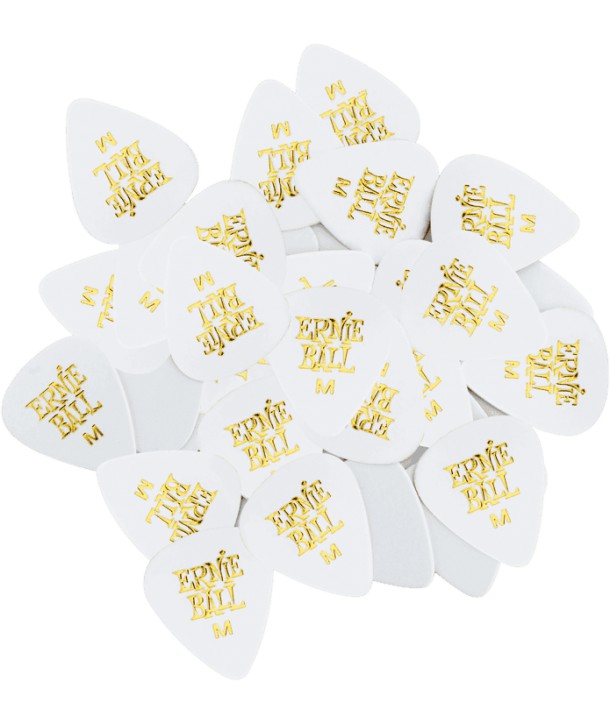 6-Pack standard Plektren medium white