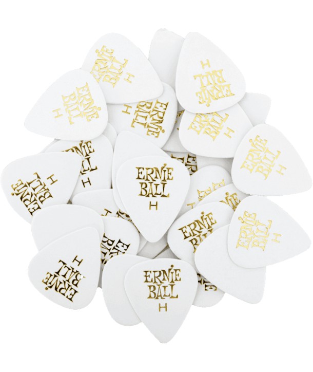 6-Pack standard Plektren heavy white