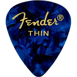 Lot de 6 médiators Fender 351 Shape Premium thin blue moto