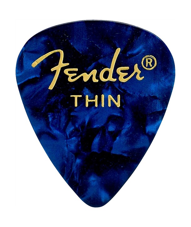 Lot de 6 médiators Fender 351 Shape Premium thin blue moto