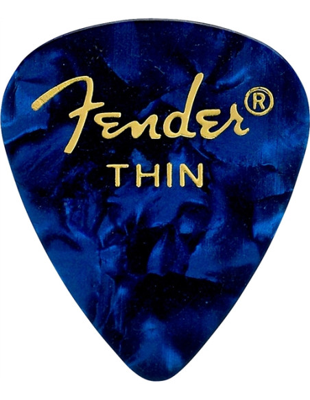 Lot de 6 médiators Fender 351 Shape Premium thin blue moto