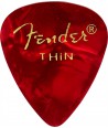 Lot de 6 médiators Fender 351 Shape Premium thin red moto
