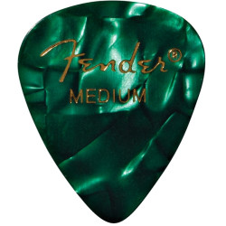 Lot de 6 médiators Fender 351 Shape Premium medium green moto