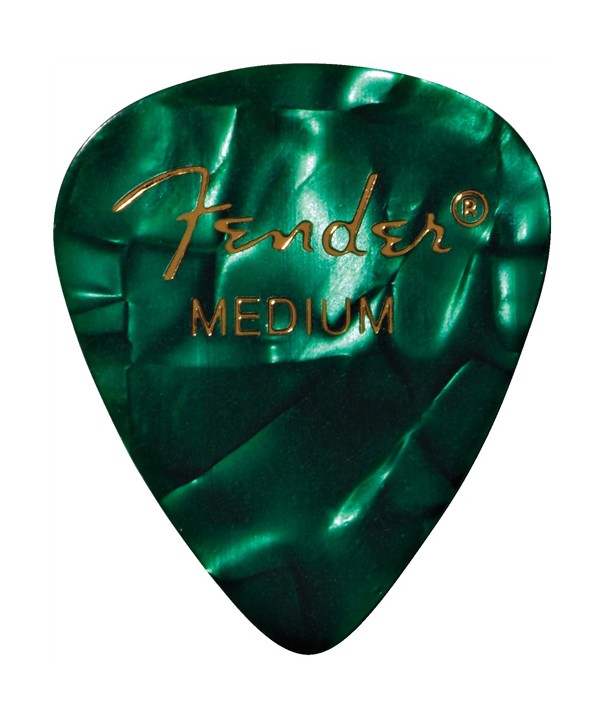 Lot de 6 médiators Fender 351 Shape Premium medium green moto