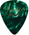 Lot de 6 médiators Fender 351 Shape Premium medium green moto