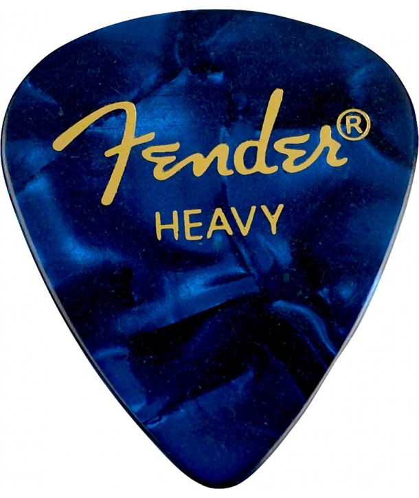 Lot de 6 médiators Fender 351 Shape Premium heavy blue moto