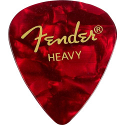 Lot de 6 médiators Fender 351 Shape Premium heavy red moto