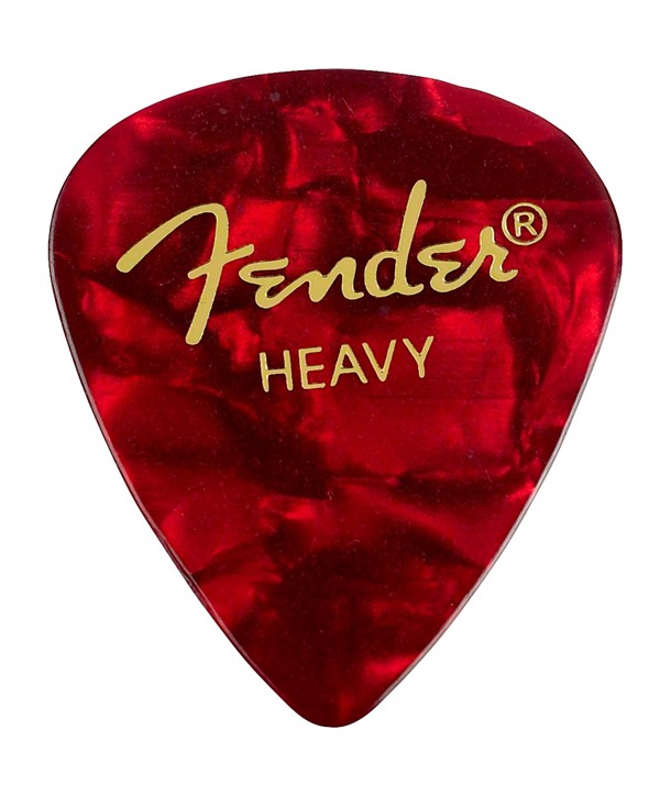 Lot de 6 médiators Fender 351 Shape Premium heavy red moto