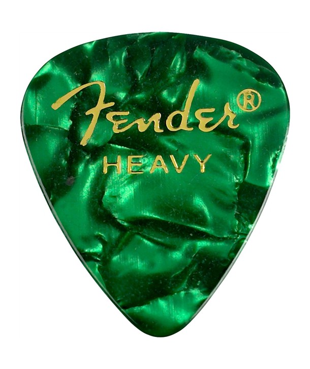 Lot de 6 médiators Fender 351 Shape Premium heavy green moto