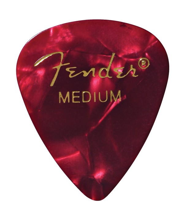 Lot de 6 médiators Fender 351 Shape Premium medium red moto