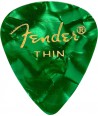 Lot de 6 médiators Fender 351 Shape Premium thin green moto