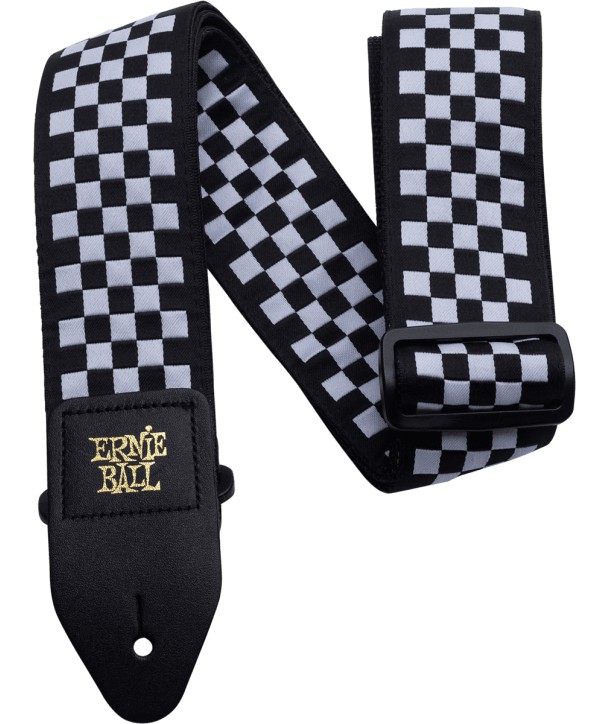 Jacquard Ernie Ball strap Black and white checkered