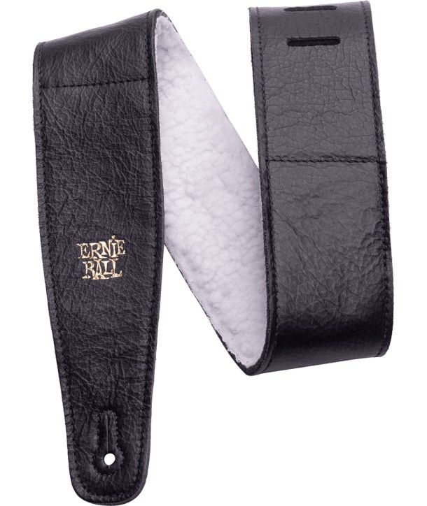Italian leather comfort Ernie Ball strap with fur padding