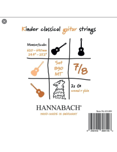 Cordes Guitare Cassique Série 890 Guitare Enfant 7/8 Diapason: 62-64CM