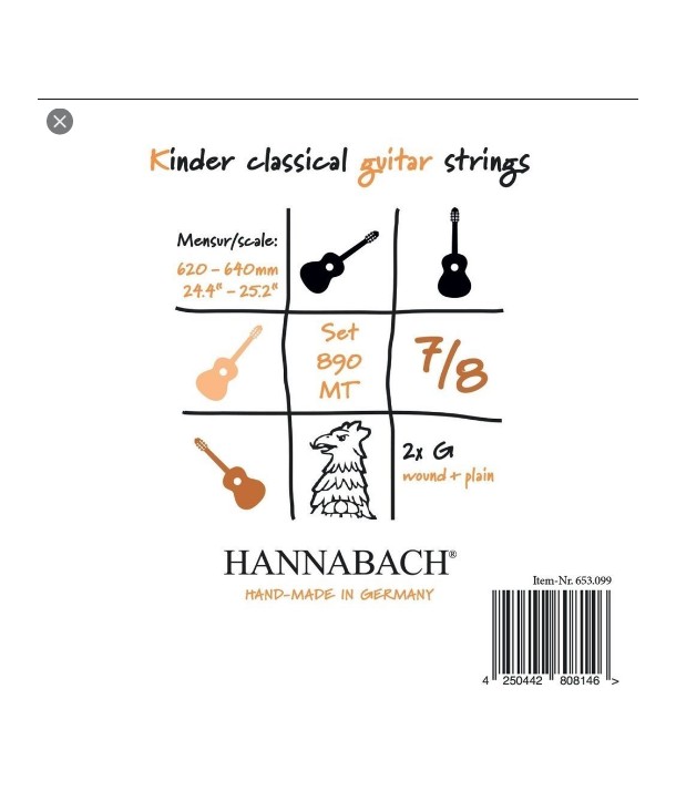 Klassikgitarre-Saiten Serie 890 1/8 Kindergitarre Mensur: 44-48CM