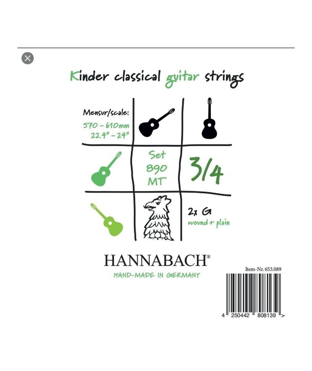 Strings for Classic Guitar Serie 890 1/8 Guitar for Children Duel: 44-48 CM