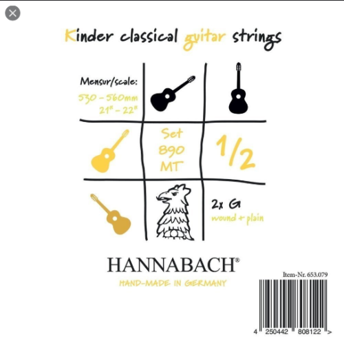 Strings for Classic Guitar Serie 890 1/8 Guitar for Children Duel: 44-48 CM