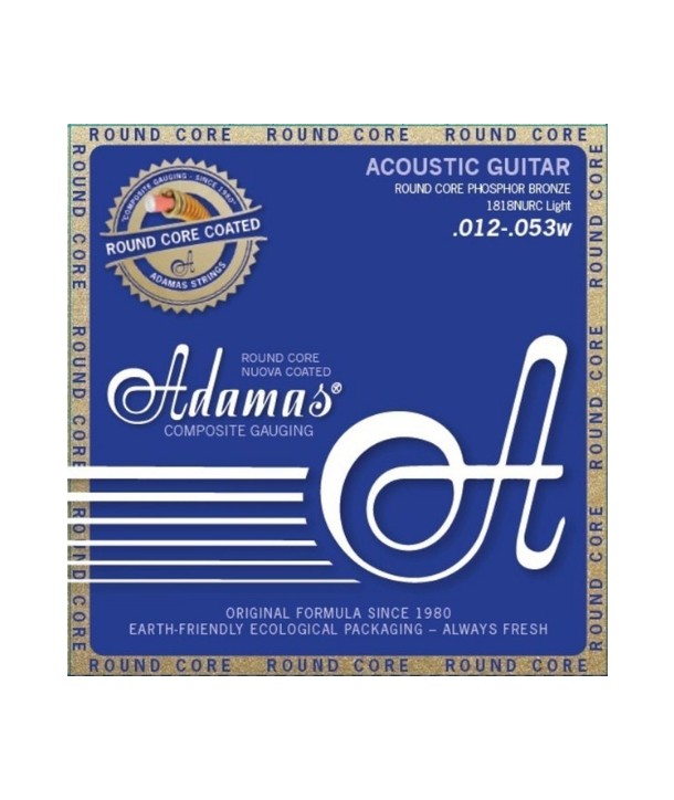 Jeu de cordes pour guitare acoustique Adamas Nuova Phosphor bronze Coated réedition Tension Légère Réedition historique