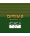 Jeu de Cordes Optima pour guitare acoustique Bronze Striings Tension Légère