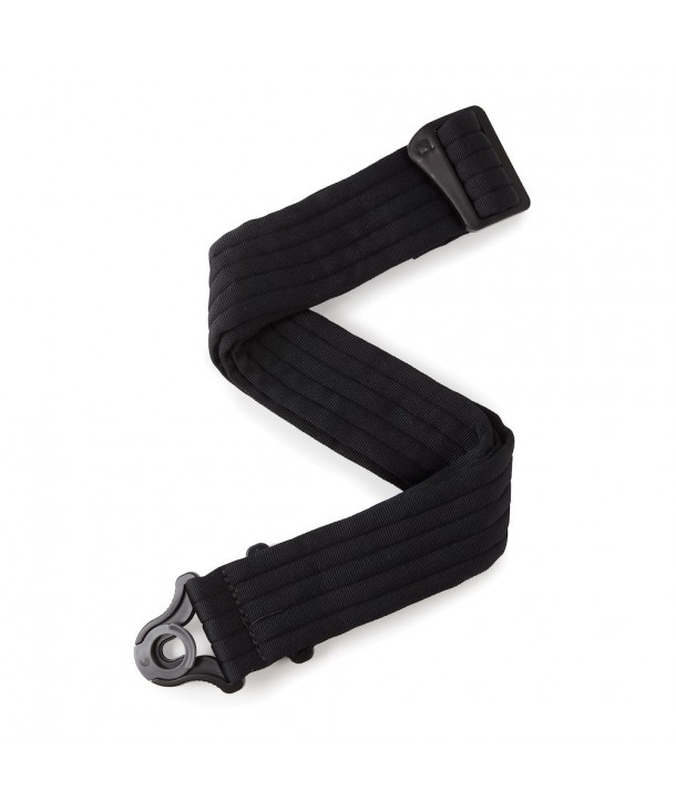 D'Addario Auto Lock Guitar Strap, Black Padded Stripes