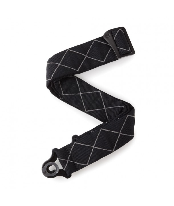 D'Addario Auto Lock Gitarrengurt, Black Padded Diamonds