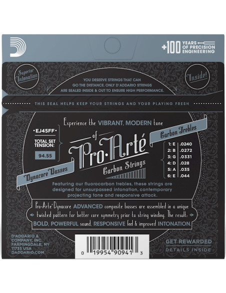 Jeu de cordes classiques Pro-Arté carbone Tension normale