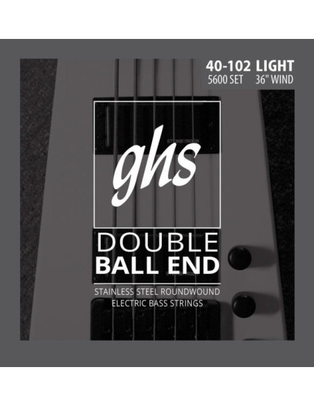 Jeu de cordes Basse Double Boules Light 40-102 filé rond STAINLESS STEEL