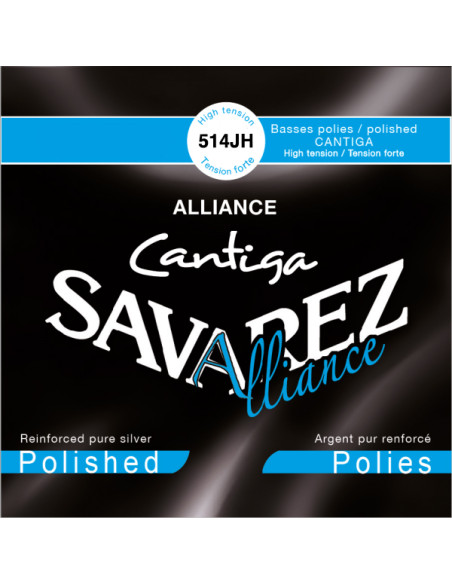Corde Ré à l'unité Cantiga filé argent poli Tension forte