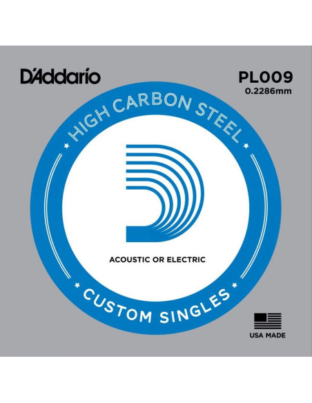 Lot de 5 Cordes unité 9 électrique ou acoustique acier plein