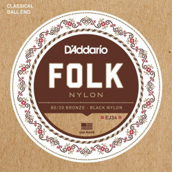 Classical strings set Folk Nylon Ball End 80/20 Bronze/Black Nylon Trebles 