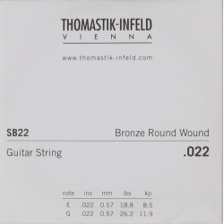 SB22 Corde à l'unité 022 Plectrum Acoustic filé rond Bronze