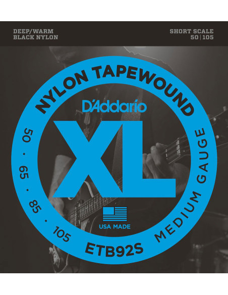 Jeu de cordes Basse nylon tapewound medium 50-105 short scale