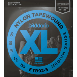 Jeu de 5 cordes Basse nylon tapewound medium 50-135