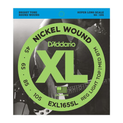 Jeu de cordes Basse XL Soft-regular 45-105 filé rond nickel Super long scale